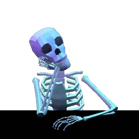 Skeleton With Purple Head Sitting Sticker