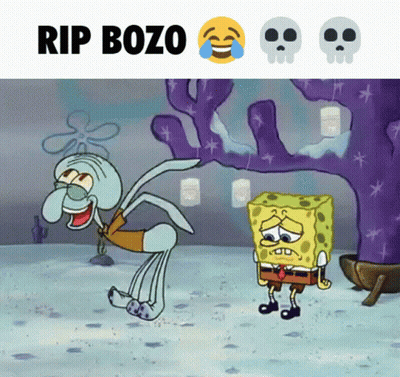 Skeleton With RIP Bozo GIF