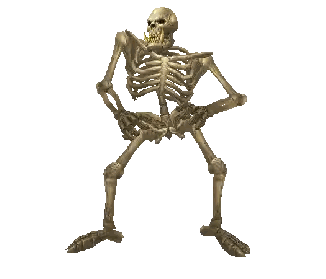 Skeleton With Skull And Crossed Arms Sticker