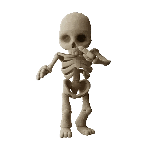 Skeleton With Skull Sticker