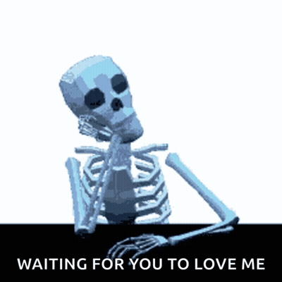 Skeleton With Waiting For Love Me GIF