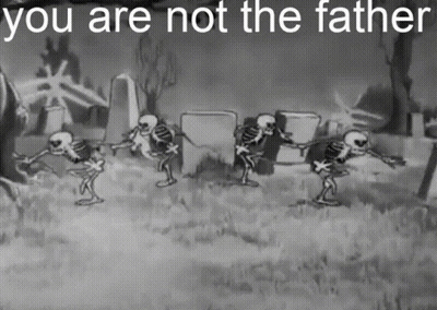Skeletons Dancing In Cemetery Saying You Are Not The Father GIF