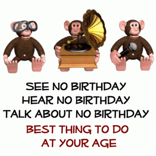 Skeletons Holding Happy Birthday Signs GIF