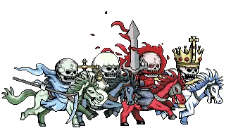 Skeletons Riding Horses With Swords Sticker