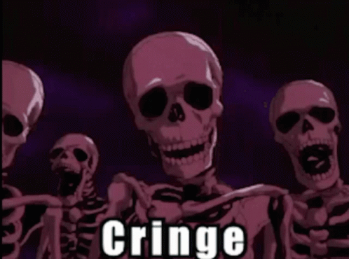 Skeletons Standing Next To Cringe GIF