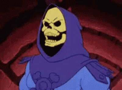 Skeletor And Bearded Man Cartoon GIF