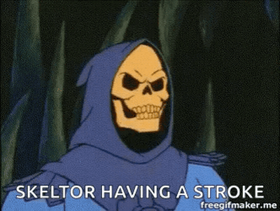Skeletor Having Stroke In Woods GIF