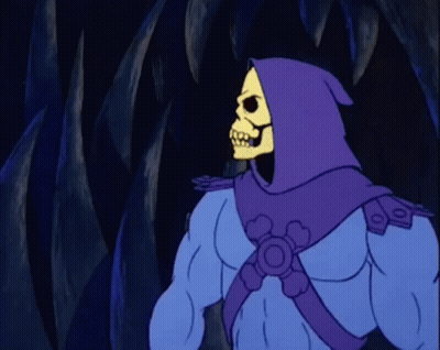 Skeletor In Purple Cape In Cave GIF