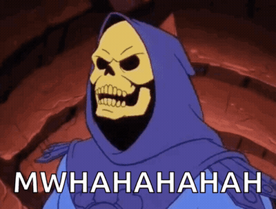 Skeletor In Purple Hood Says Mwhahahahah GIF