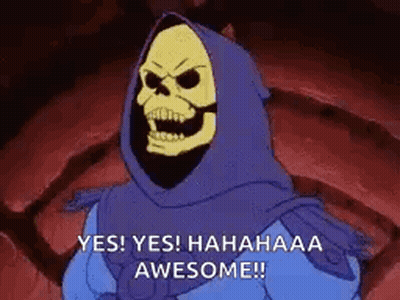 Skeletor Laughing Saying Yes Yes Awesome GIF