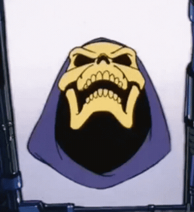 Skeletor Skull With Beard And Hood GIF