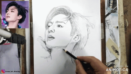 Sketch Of A BTS Member Jungkook GIF