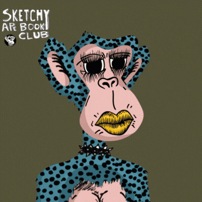 Sketchy Ape Book Club Poster With Monkey GIF