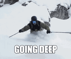 Ski Into Deep Snow GIF