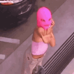 Ski Mask Girl Flying Kiss GIF