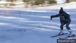 Skiing Epic Fail Bump GIF
