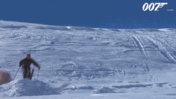 Skiing Explosion Pierce Brosnan  GIF