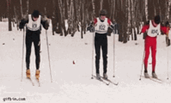 Skiing Race Epic Fail GIF