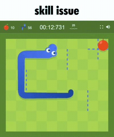 Skill Issue Game Snake And Apple GIF