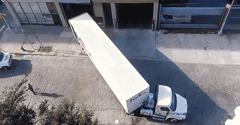 Skillful Truck Driver Parallel Parking GIF