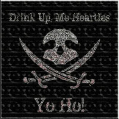 Skull And Crossed Swords Drink Up Me Hearties Yo Ho GIF