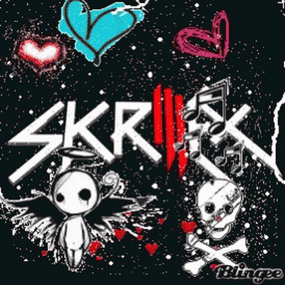 Skull And Hearts Skrillex GIF