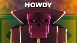 Skull Head Cowboy Howdy GIF