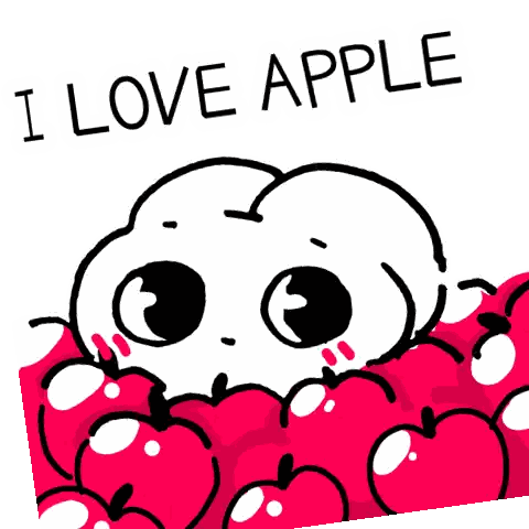 Skull Surrounded By Apples I Love Apple Sticker