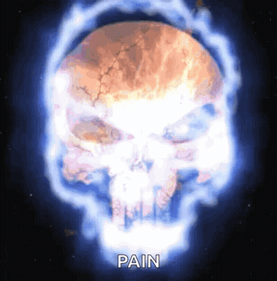 Skull Surrounded By Blue Flames Pain GIF