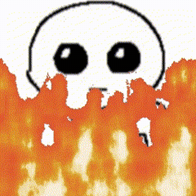 Skull Surrounded By Flames GIF