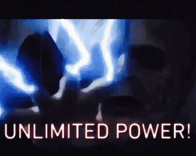 Skull Surrounded By Lightning Unlimited Power GIF