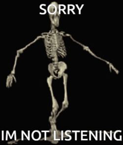 Skull Walking Around Not Listening GIF