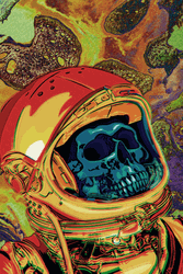Skull Wearing Astronaut Costume Art