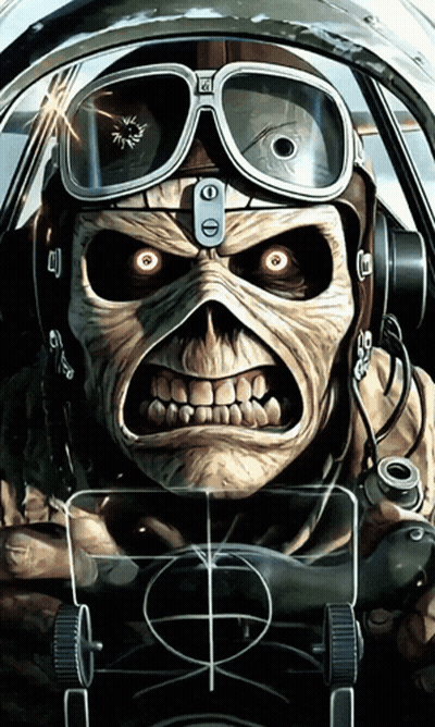 Skull Wearing Helmet And Goggles With Letter O GIF