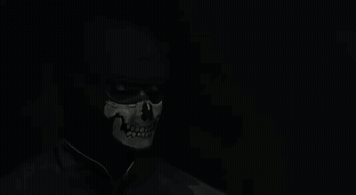 Skull With Braces Standing In Dark GIF