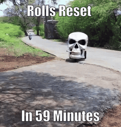 Skull With Cigarette Driving Rolls Reset In 59 Minutes GIF