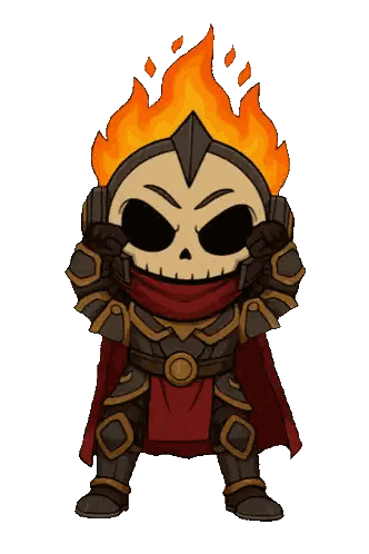 Skull With Flames Sticker