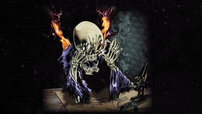 Skull With Flaming Eyes GIF