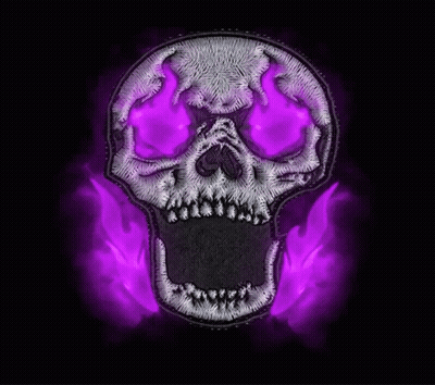 Skull With Purple Flames From Eyes GIF