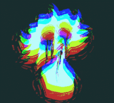 Skull With Rainbow Colors GIF