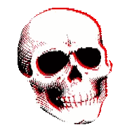 Skull With Red Eyes And Black Teeth Sticker