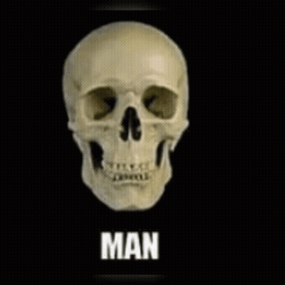 Skull With Word Black GIF