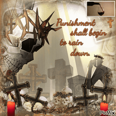 Skulls And Crosses Punishment Shall Begin To Rain Down GIF