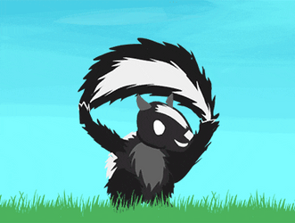 Skunk Uses Tail For Jump Rope GIF