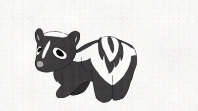 Skunk With Yellow Smoke From Tail GIF