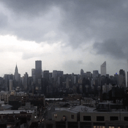 Sky Yellow Lightning City Striking GIF