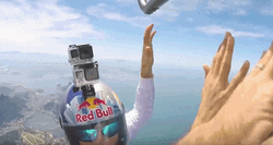 Skydiving Red Bull High Five GIF