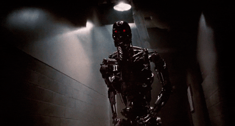 Skynet Limping In A Hallway GIF