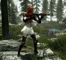 Skyrim Karlstein Armor Gun GIF
