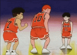 Slam Dunk Hanamichi Rukawa Ryota Miyagi Butt Kick GIF